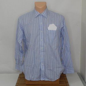 Club Room Blue Button Front Long Sleeve Shirt Top